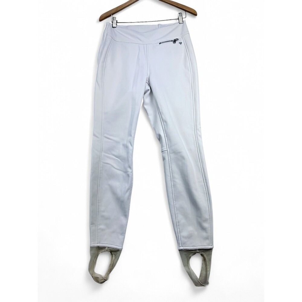Obermeyer Women's Ski Pants Size 10 White Stirrup Side-Zip
